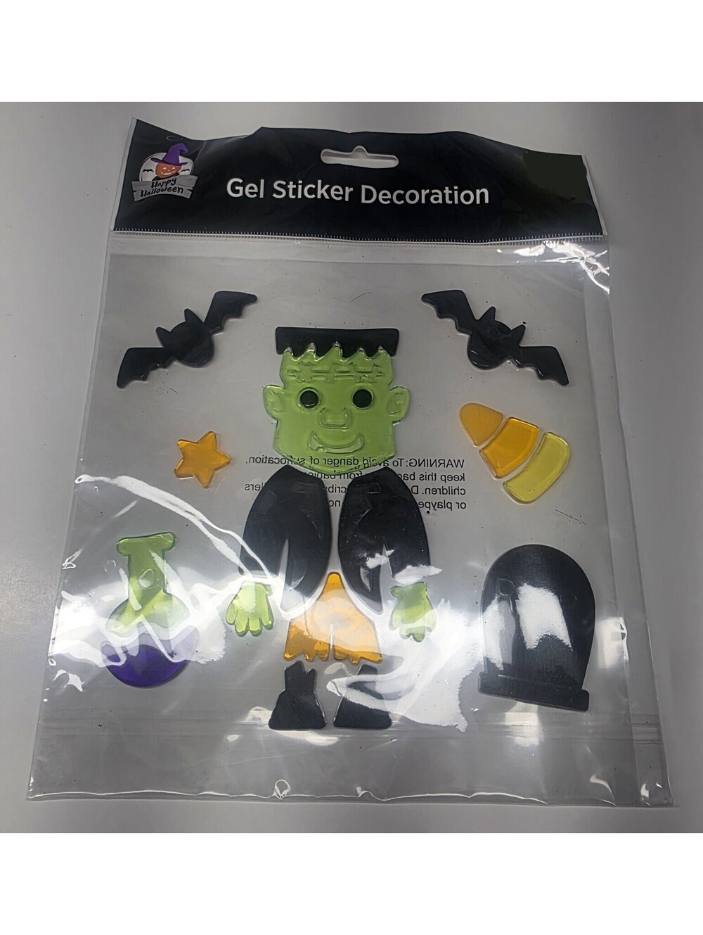 Halloween Window Gel Sticker Decorations Zombie Holiday Decor New Sealed